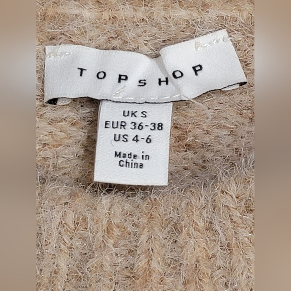 Topshop Knitted Crew Neck Sweater In Oat Womens Size Small (4-6) - Picture 12 of 12